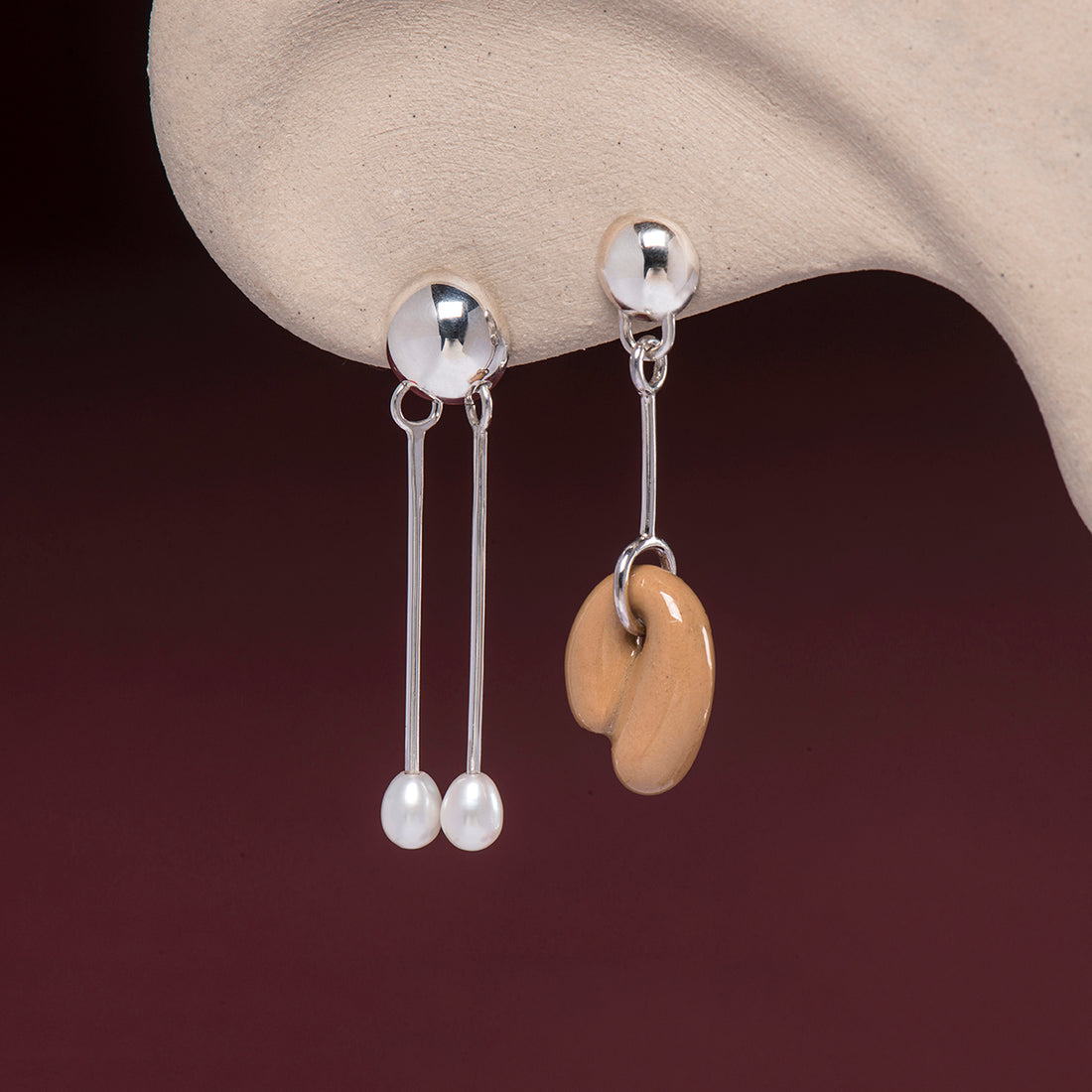 BFR X Avi Ben Shoshan - Lumpy earring + Pearl Tonsils Earring